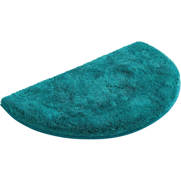 Grund Badematte Melos, Badvorleger, Badezimmer Teppich, sehr weich, Höhe 27 mm, rutschhemmend beschichtet, fußbodenheizungsgeeignet, Kunstfaser, halbrund, melierte Optik, sehr weicher Flor, Melange-Effekt, Made in Europe