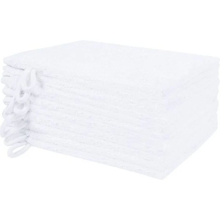 NatureMark Waschhandschuh Waschhandschuhe 500 gsm (10er-Set), 100% Baumwolle (10-St), Premium Frottier Waschhandschuhe, 15x21cm, Weiß – Bild 4