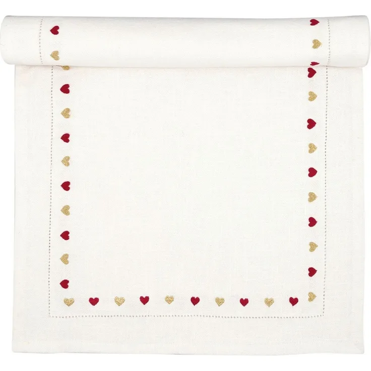 Greengate Tischläufer Grace Tischläufer bestickt white 140x45cm
