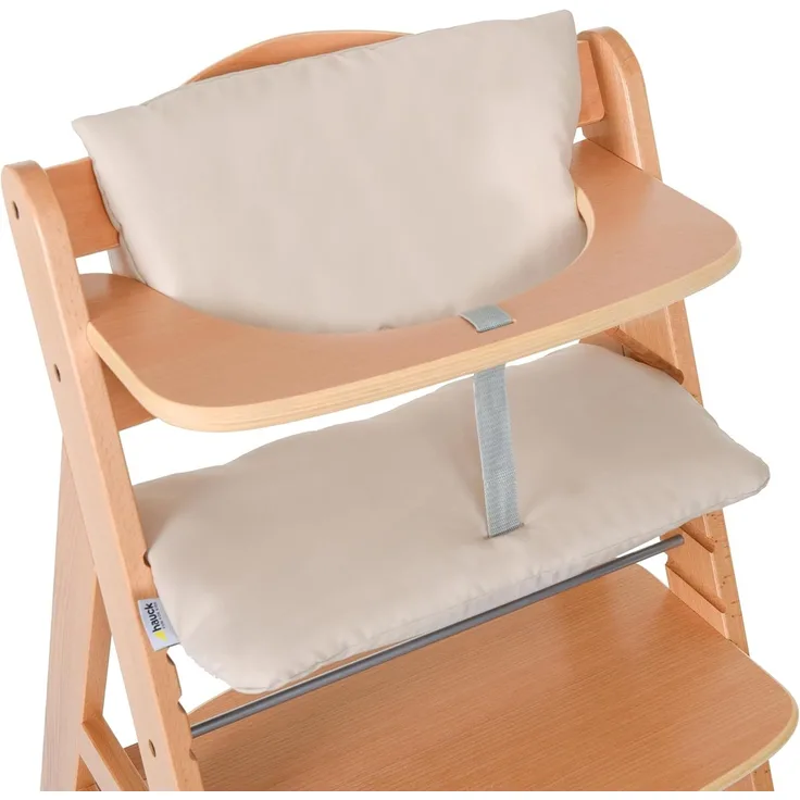 Hauck Hochstuhlauflage Deluxe - Beige, 2 tlg. Sitzkissen für Alpha Hochstuhl Sitzverkleinerer Sitzauflage