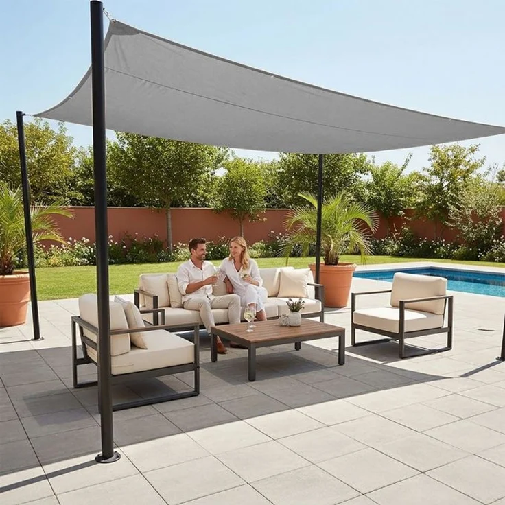 Relaxdays Sonnensegel Polyester – Bild 5