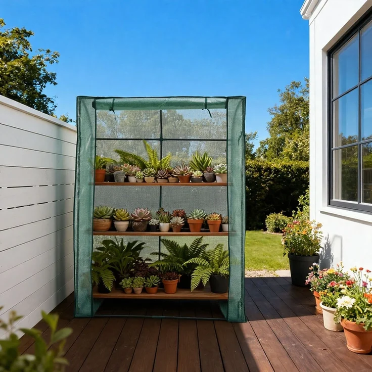 Home Nature Wohnkonzept Gewächshaus, Tomatengewächshaus, Stabil, Winterfest, für Balkon und Garten, Grün, 170 × 70 × 130 cm – Bild 6