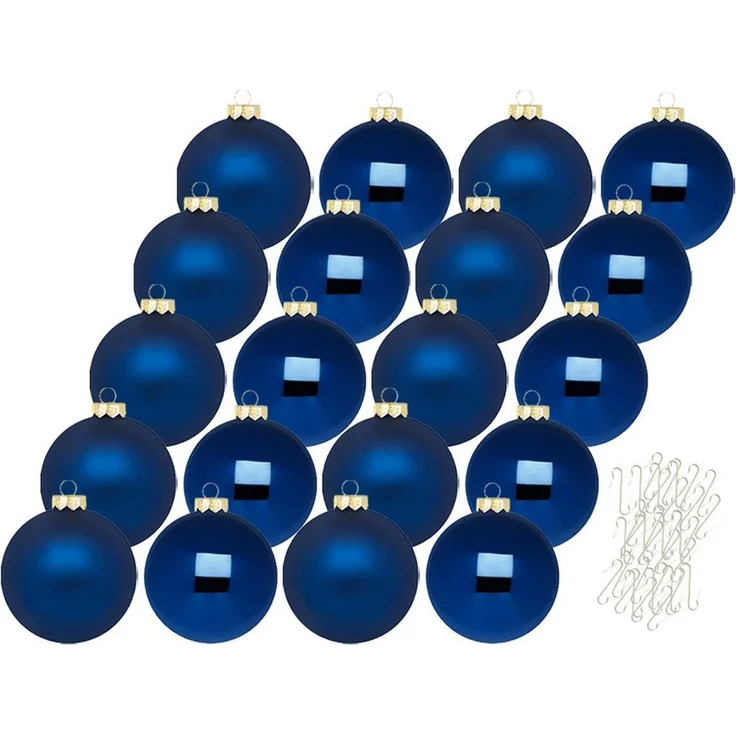 MAGIC by Inge Weihnachtsbaumkugel Weihnachtskugeln 20 Stk 6cm Midnight Blue mit Haken – Bild 3