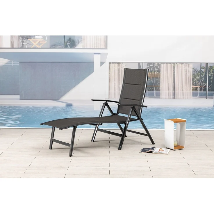 Mandalika Garden NOX Padded Alu-Sonnenliege Klappliege anthrazit / mixed-taupe – Bild 10
