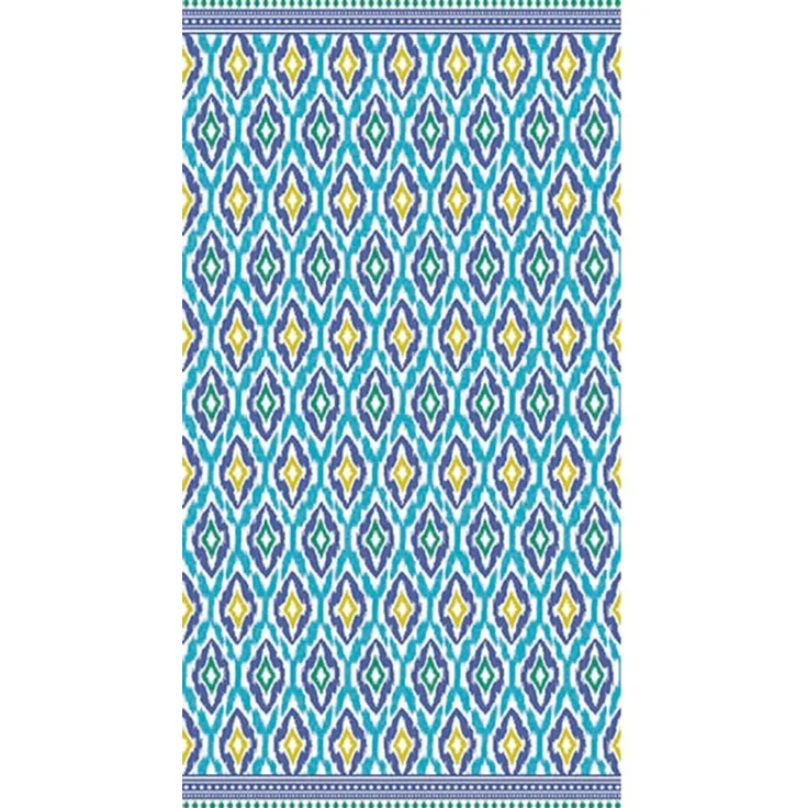 Sympathica Family Strandtuch Liegetuch 100x180 Rauten blau gelb 2285-2 blau
