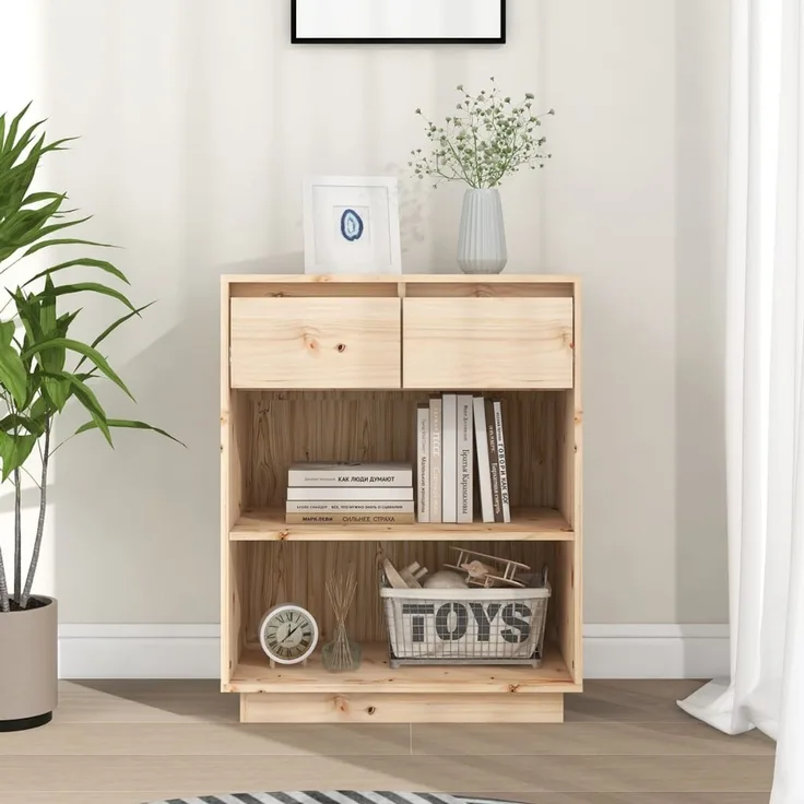 Beistellschrank, Büroschrank, Sideboard 60 x 34 x 75 cm Massivholz Kiefer