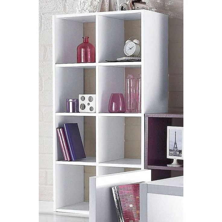 SCHILDMEYER Raumteiler Bücherregal Standregal Cubo 8 Fächer 56 x 110 x 33 cm weiß