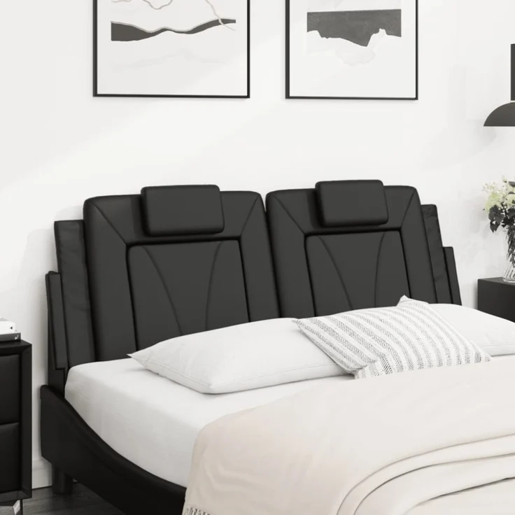 vidaXL Kopfteil-Kissen Schwarz 120 cm Kunstleder 374781 – Bild 6
