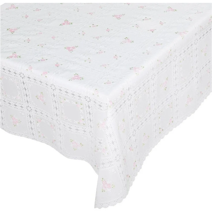 ANRO Tischdecke Lace Vinyltischdecke Häkelspitze Gartentischdecke (Einzelstück 1-tlg), Relief Lace Vinyl 138x100cm wasserabweisend – Bild 1