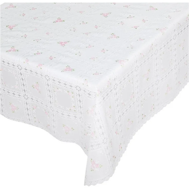 ANRO Tischdecke Lace Vinyltischdecke Häkelspitze Gartentischdecke (Einzelstück 1-tlg), Relief Lace Vinyl 138x100cm wasserabweisend