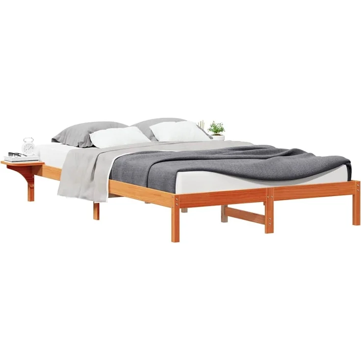 vidaXL Bettgestell mit Nachttischen Wachsbraun 160 x 220 cm 873252 – Bild 2