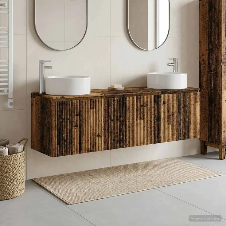 vidaXL Badezimmerschrank-Set 3 stk. Altholz 161,5 x 44,5 x 80 cm 3405735