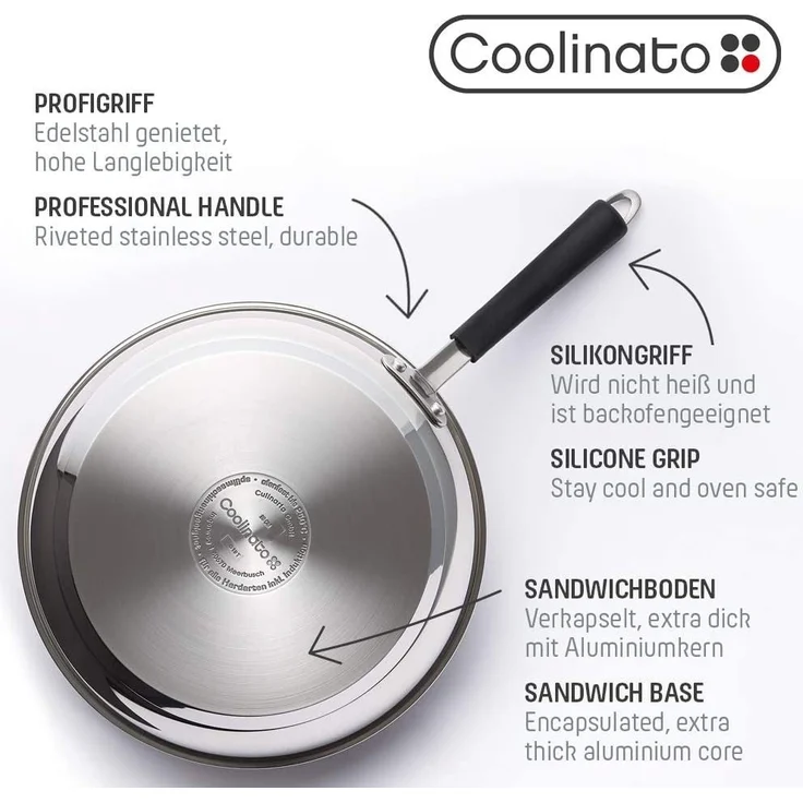 Coolinato Bratpfanne 28cm Pfanne – antihaftbeschichtet, (1-tlg) – Bild 3