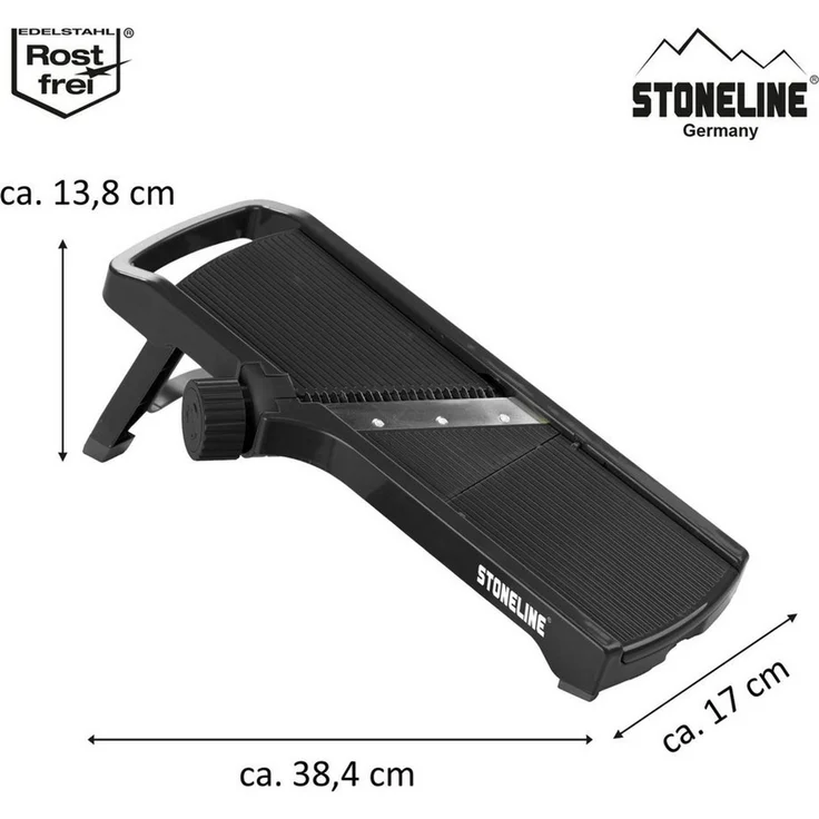 STONELINE Gemüsehobel Verstellbarer Gemüseschneider mit Reibe, Obst Gemüse Hobel, 6, Kunststoff, Edelstahl, 5 Schneidmöglichkeiten, Klimaneutrales Produkt, Designed in Germany – Bild 2