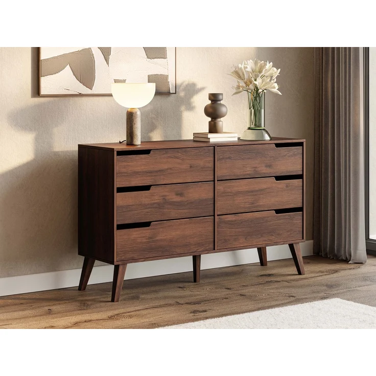 Kommode Nedila 6S (Farbe: Nuss Warmia) – Bild 3