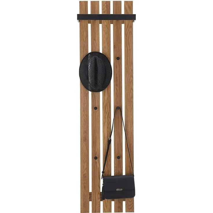 Garderobenpaneel >BANTRY< in holzfarben, Eiche massiv geölt - 40x120x22 (BxHxT) – Bild 4