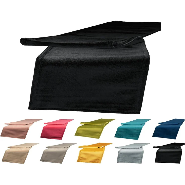 beties Tischläufer Samt&Sonders (1-tlg, 1 Stück Tischläufer), ca. 40x140 cm Samt Tischdekoration modern und edel schwarz – Bild 2