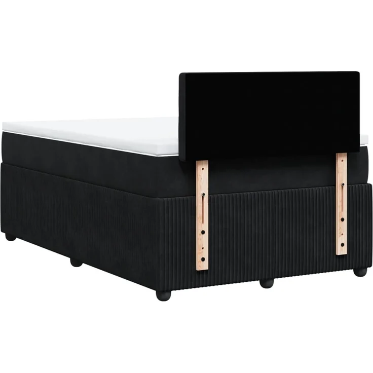 vidaXL Boxspringbett mit Matratze Schwarz 120x190 cm Samt 3290000 – Bild 8