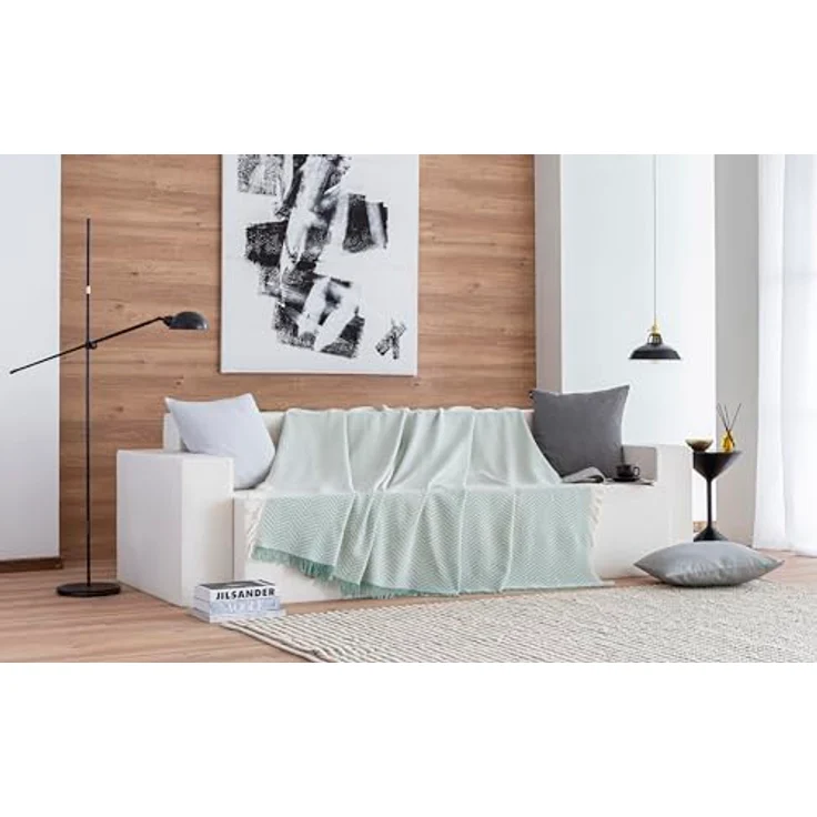 Mehrzweck-Tagesdecke für Sofa, Überwurf für Bett, Sofaüberwurf, Jarapas, Fischgrätenmuster – Bild 4