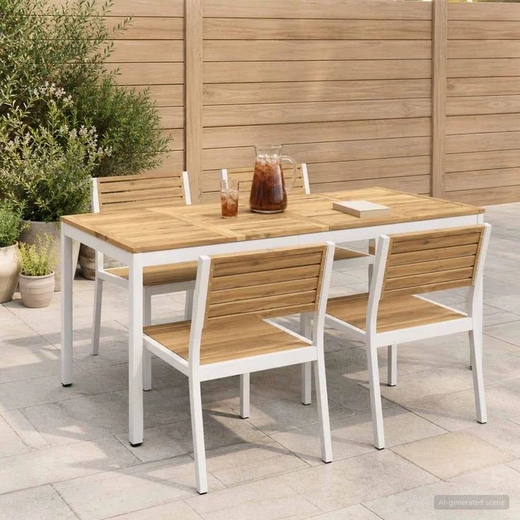 vidaXL Gartentisch NAARDEN Weiß gewaschen 180 x 88,5 x 75 cm 901769 – Bild 1