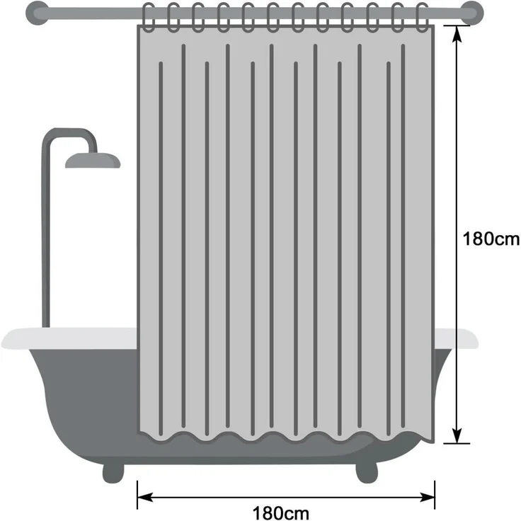 Transparenter Duschvorhang 180x180cm 3D Muster Anti-Schimmel Wasserdicht – Bild 6