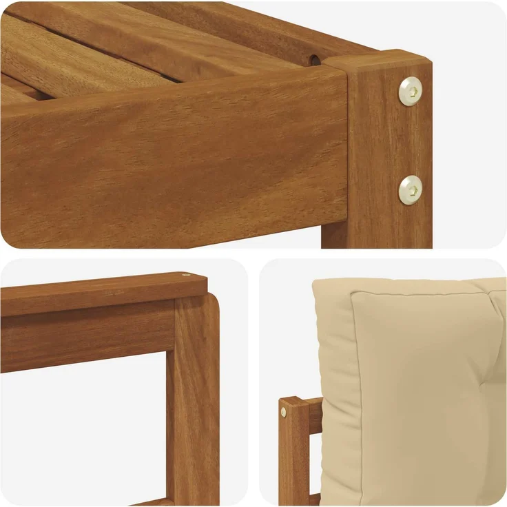 vidaXL Outdoor-Sofagarnitur 6 stk. 6-Sitzer Natur und Beige 3367956 – Bild 5