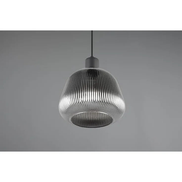 Trio Leuchten Pendelleuchte Tarifa E27, schwarz matte Metall-Glas-Kombination, Ø 22 cm, max. 25W – Bild 8