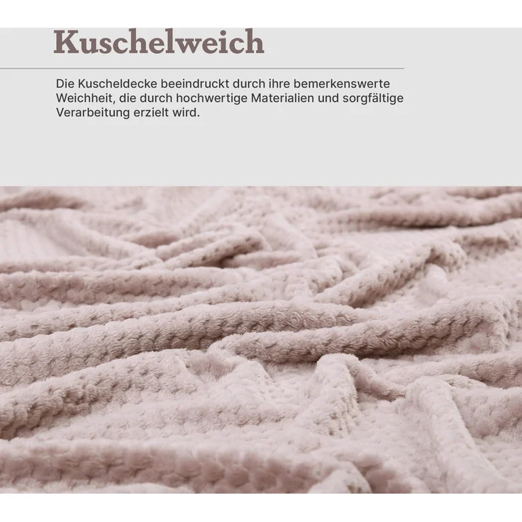 Kuscheldecke "Popcorn" Cashmere Soft-Touch Sandgrau 150x200 cm – Bild 7