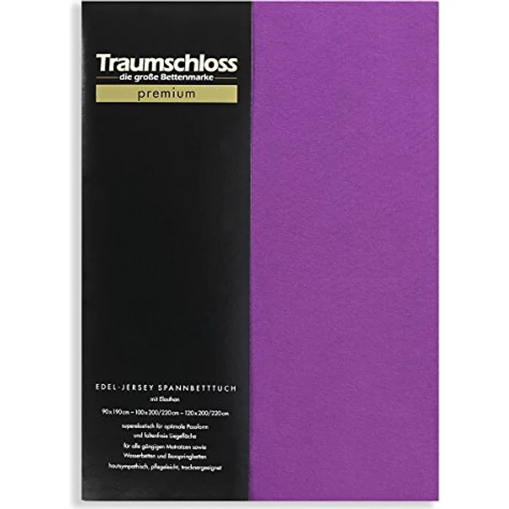 Traumschloss Premium Edel-Jersey Spannbettlaken violett 180-200x200-220 – Bild 2