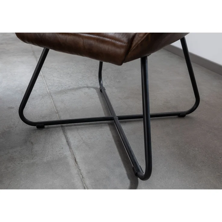 Stuhl Echtleder 59x68x93 dunkelbraun IRON LABEL #16 – Bild 7