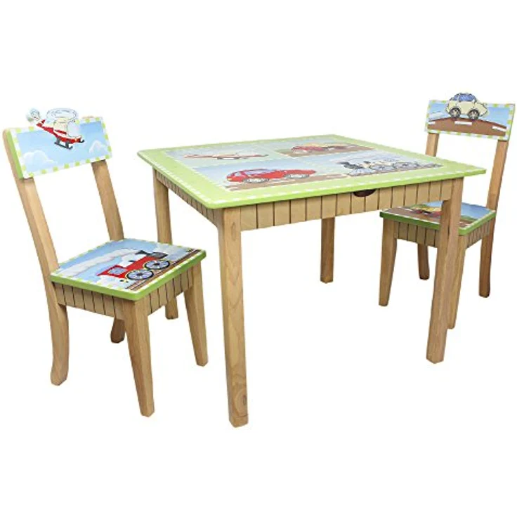 Fantasy Fields Children's Wooden Transportation Tisch & 2 Stühle-Set W-9946 – Bild 8