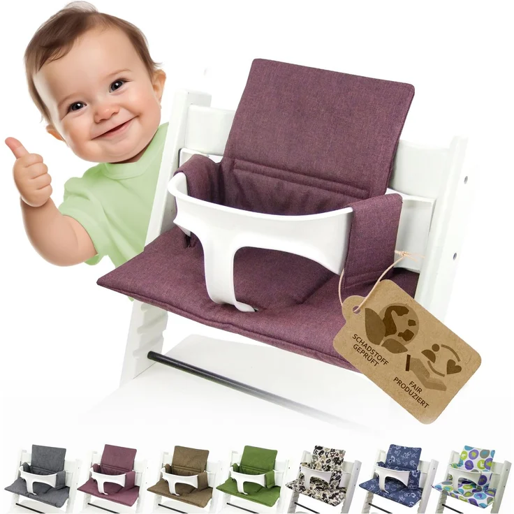 Ersatzbezug Sitzkissen kompatibel mit Stokke Tripp Trapp (org. bordeaux) | Bezug Kissen-Set Sitzverkleinerer, Mod. 2