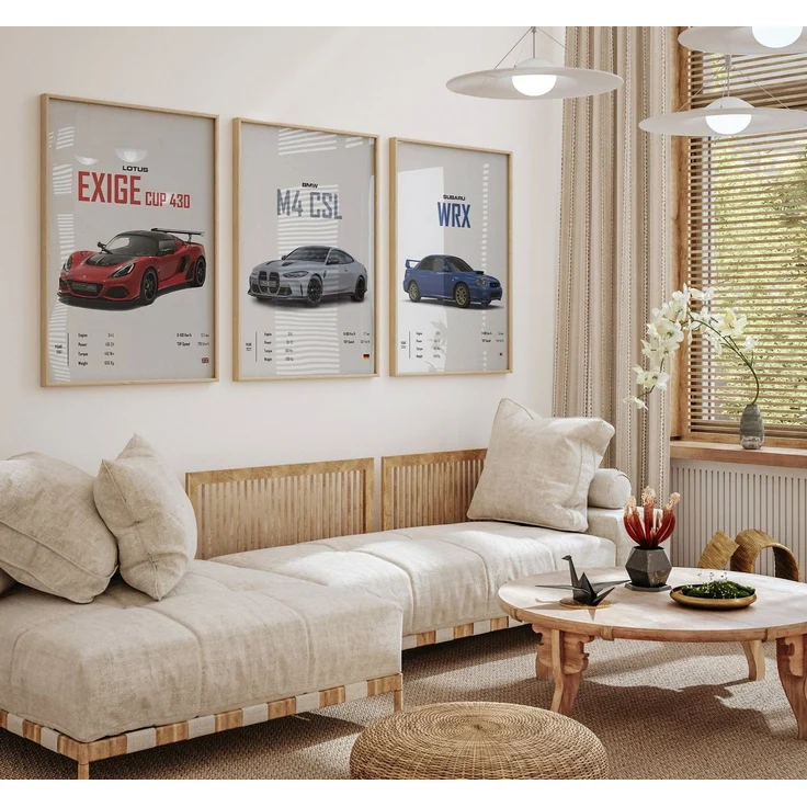 JUSTGOODMOOD Poster Sportwagen BMW LOTUS SUBARU Klassiker Legenden Geschenk für ihn Wohnzi, BMW M4 CSL (1 St) – Bild 4