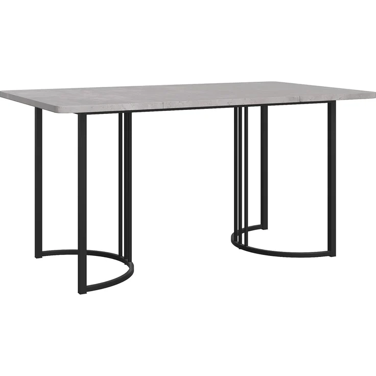 TavilaEcon Esstisch Multifunktionaler Esstisch mit modernem Marmor-Muster grau 75 × 80 × 140 cm (H × T × B) – Bild 3