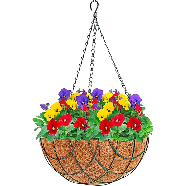 Blumenampel 25cm mit Kokosfaser Pflanzeinlage Hängeampel Hängeschale Pflanztopf – Bild 8