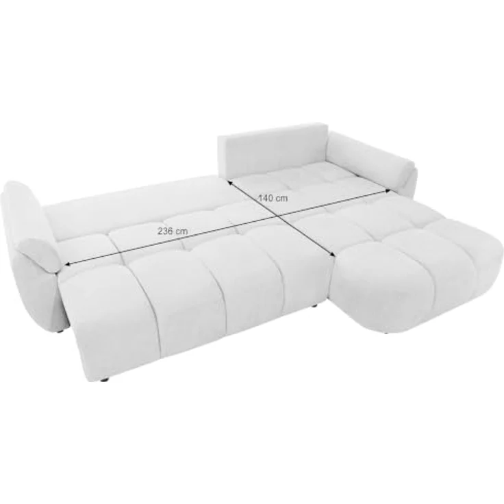 Beautysofa Ecksofa MASSIMO L-Form, dunkelgrau, mit Bettfunktion und Bettkasten, Schlaffläche 140 × 236 cm – Bild 7
