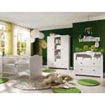Storado 'Paris' 5-tlg. Babyzimmer-Set, weiß matt/dunkle Griffe