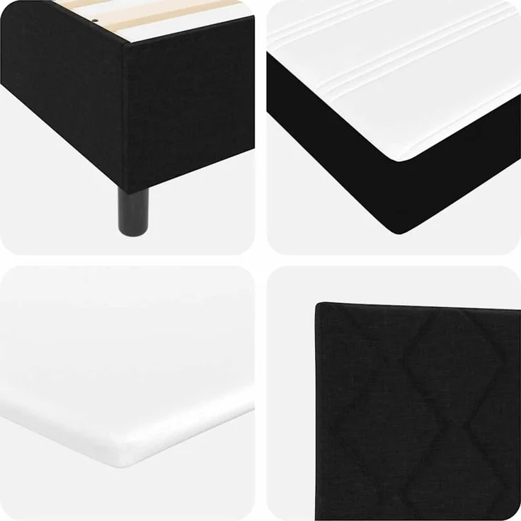 vidaXL Boxspringbett mit Kopfteil Schwarz 180 x 200 cm Stoff 3344165 – Bild 11