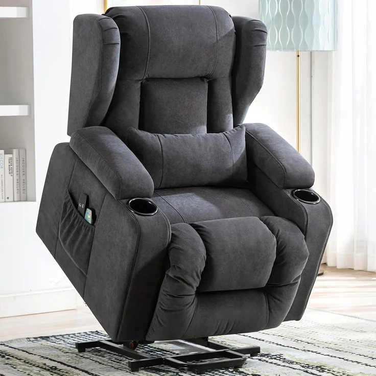 COMHOMA Massagesessel Relaxsessel Aufstehhilfe Massagesessel mit Stoffoberfläche, Massagefunktion, elektrisch verstellbar