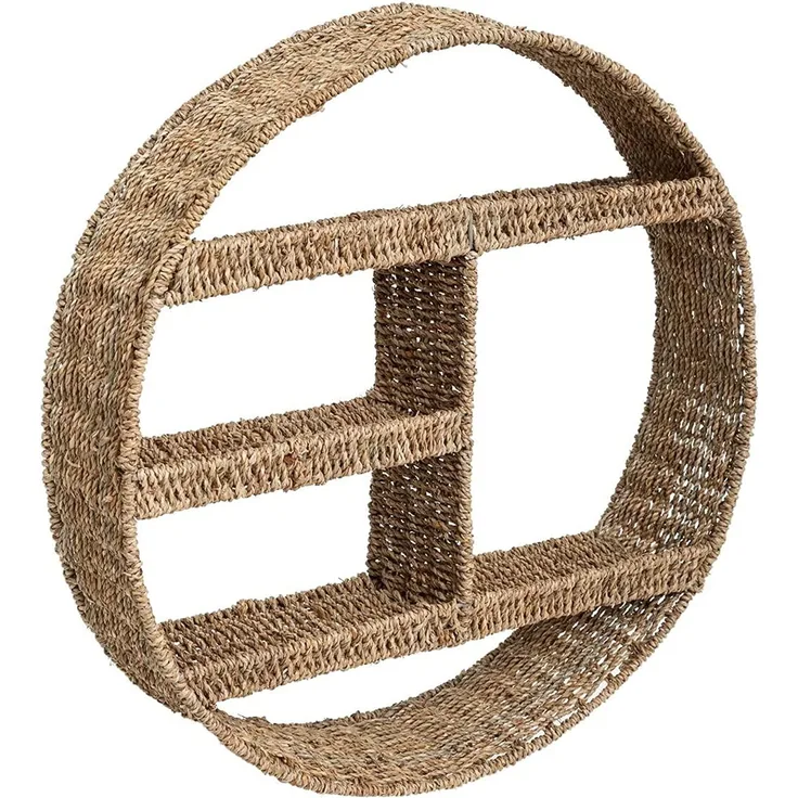 Wandregal aus Seegras, rund, Ø 58 cm