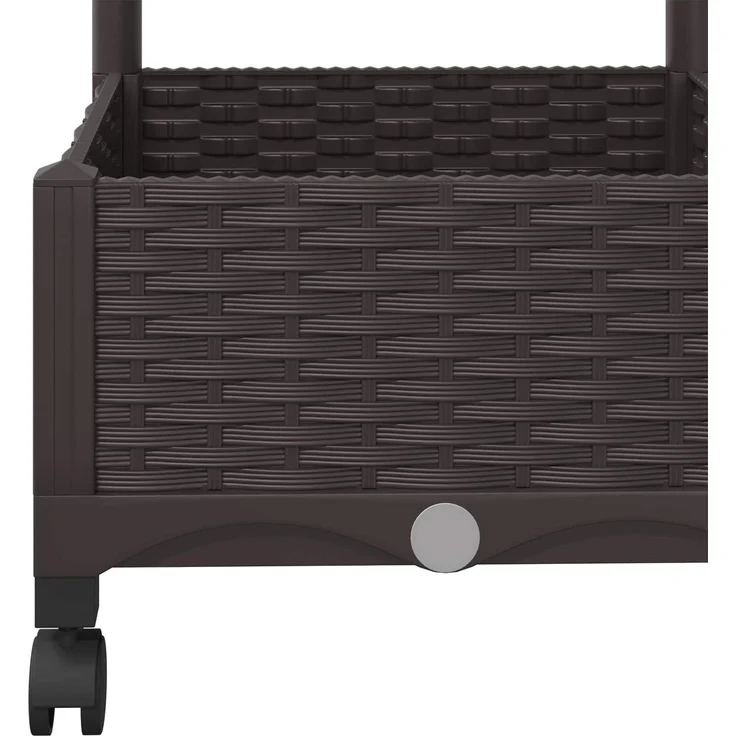 vidaXL Pflanzkübel mit Spalier und Rädern Braun 120 x 40 x 131,5 cm PP 3423051 – Bild 6