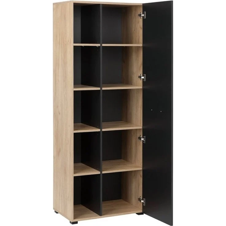 Places of Style Aktenschrank Moid, moderner Mehrzweckschrank, Maße: 64,5x41,5x175 cm, 5 Fächer mit viel Stauraum – Bild 2