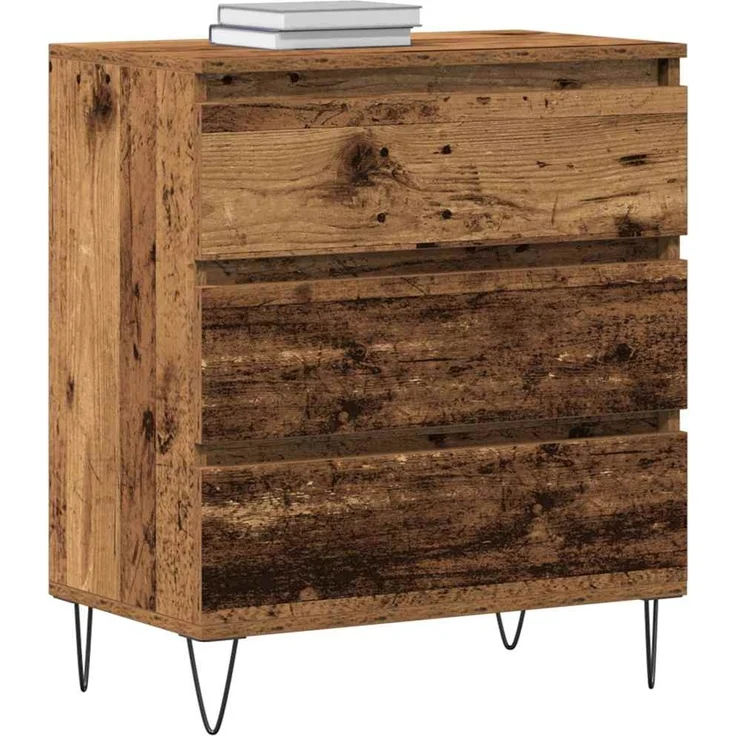 vidaXL Sideboard mit Schubladen Altholz 60 x 35 x 70 cm Holzwerkstoff 863495 – Bild 2