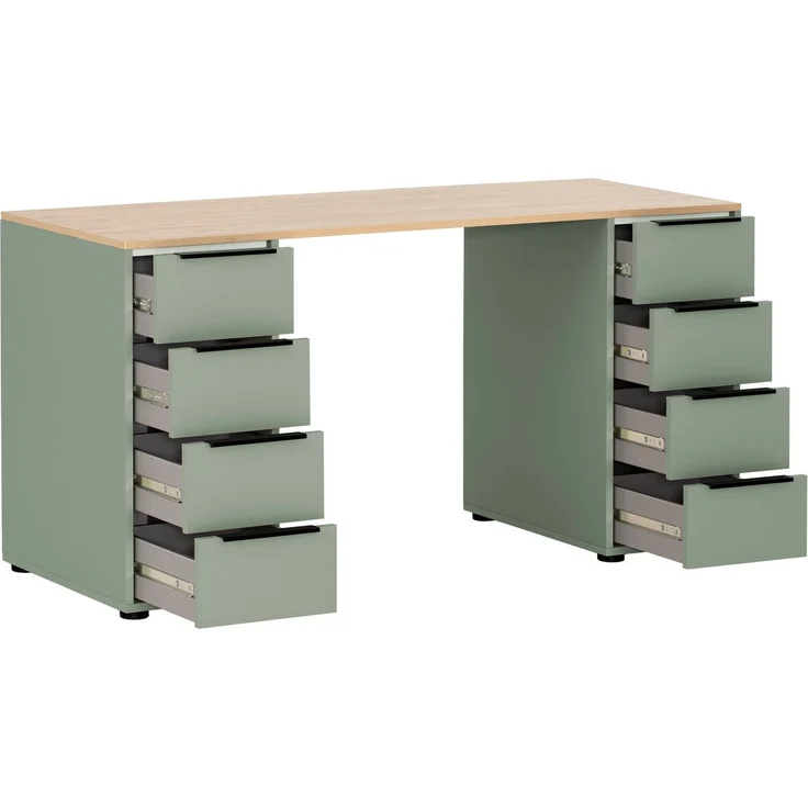 Schildmeyer Schreibtisch Elma 701966 Pistazie/Eiche hell Dekor, 140 x 55,5 x 73,1 cm – Bild 2