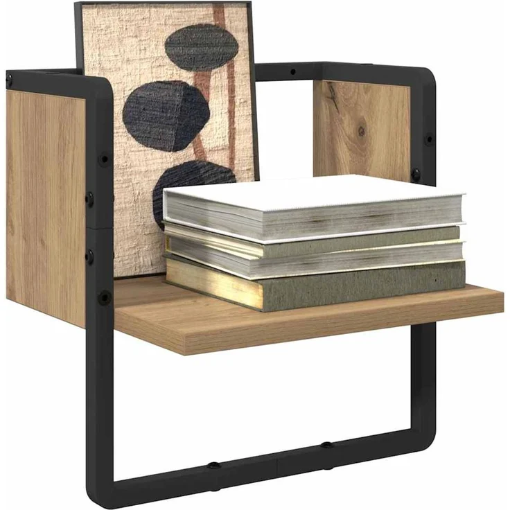 vidaXL Wandregal Kunsthandwerk Eiche 30 x 25 x 30 cm Holzwerkstoff 893636 – Bild 3