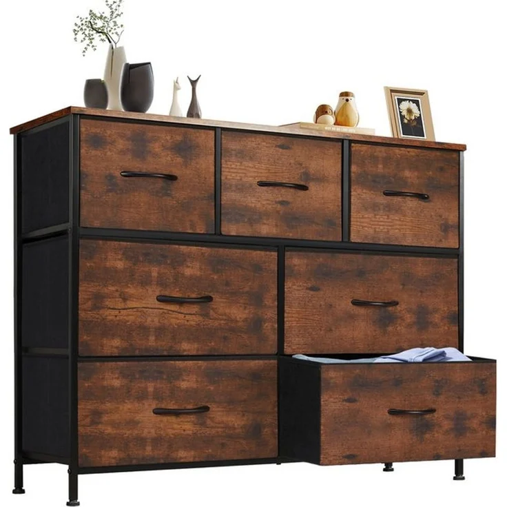 DUMOS Stauraumschrank Kommode mit Stoffschubladen, Stoffkommode für Schlafzimmer Geeignet Schubladenschränke – Bild 4