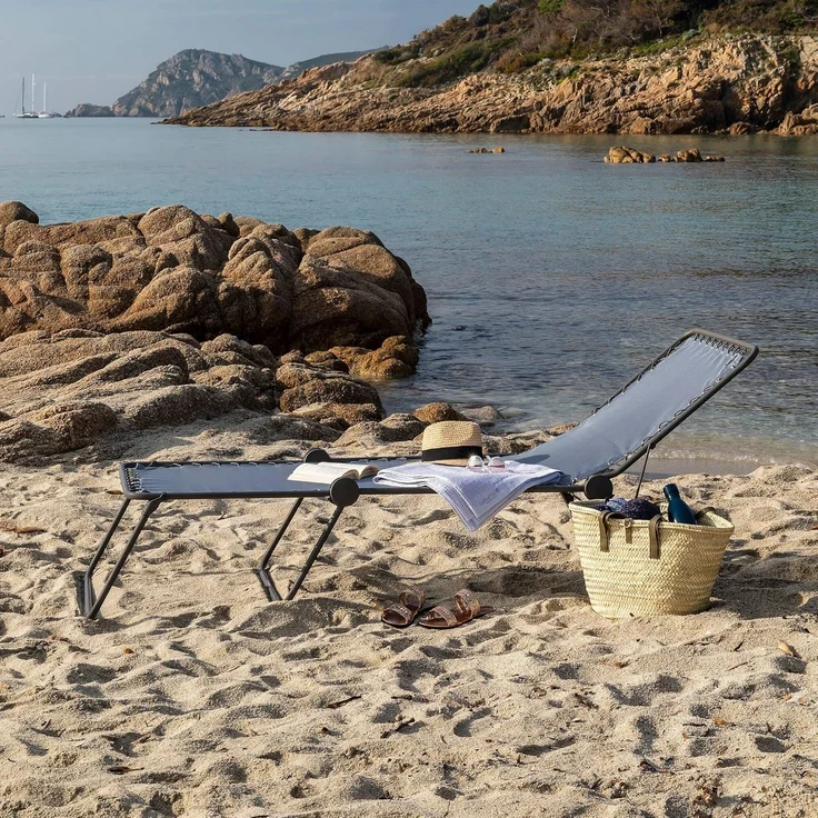 Lafuma Mobilier Siesta L Sonnenliege, Batyline, Océan II, 201 x 70 x 35.5 cm – Bild 2