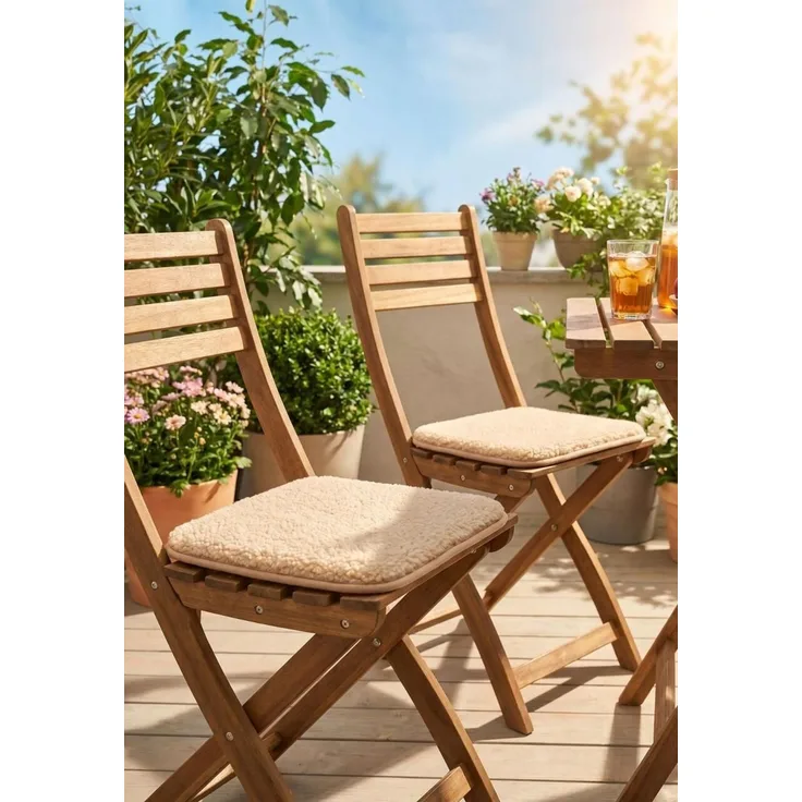 Sitzkissen aus Merinowolle 40x40 cm Beige