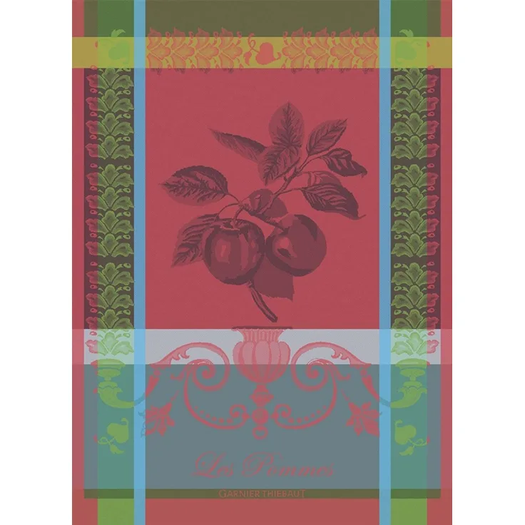 Garnier-Thiebaut Geschirrtuch Les Pommes Rouge Vif 56x78 Cm 100% Gekämmte Baumwolle