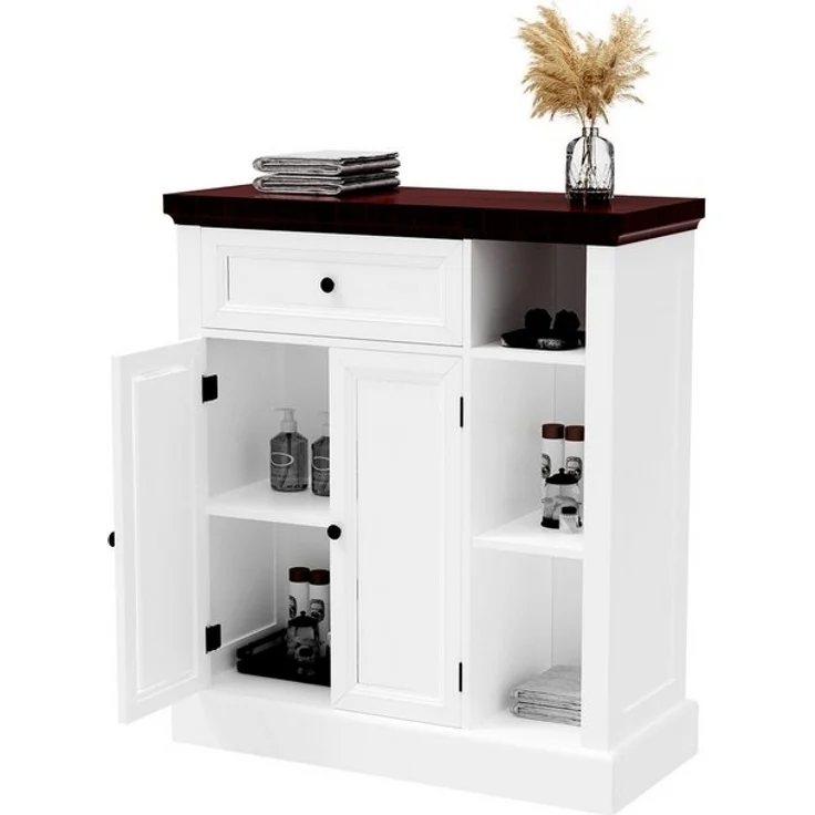 oyajia Badkommode Badezimmerschrank mit Schublade & verstellbaren Einlegeböden (Unterschrank Badschrank Badezimmermöbel, 75 x 30 x 80 cm) – Bild 4